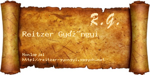 Reitzer Gyöngyi névjegykártya
